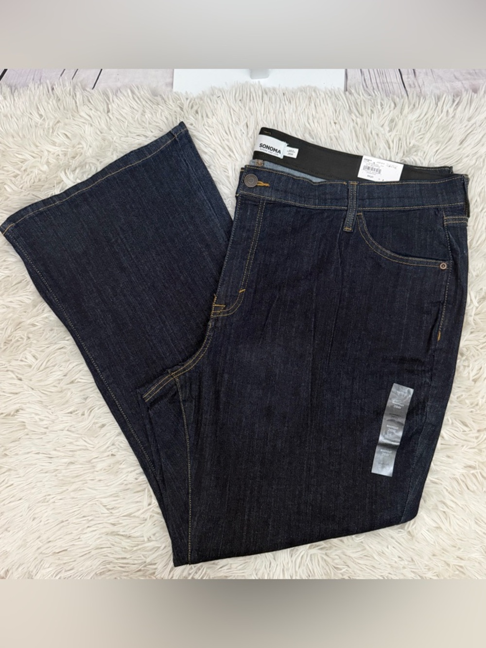 Sonoma Women's Dark Blue Rinse Boot-Cut Jeans Size 26W NWT
